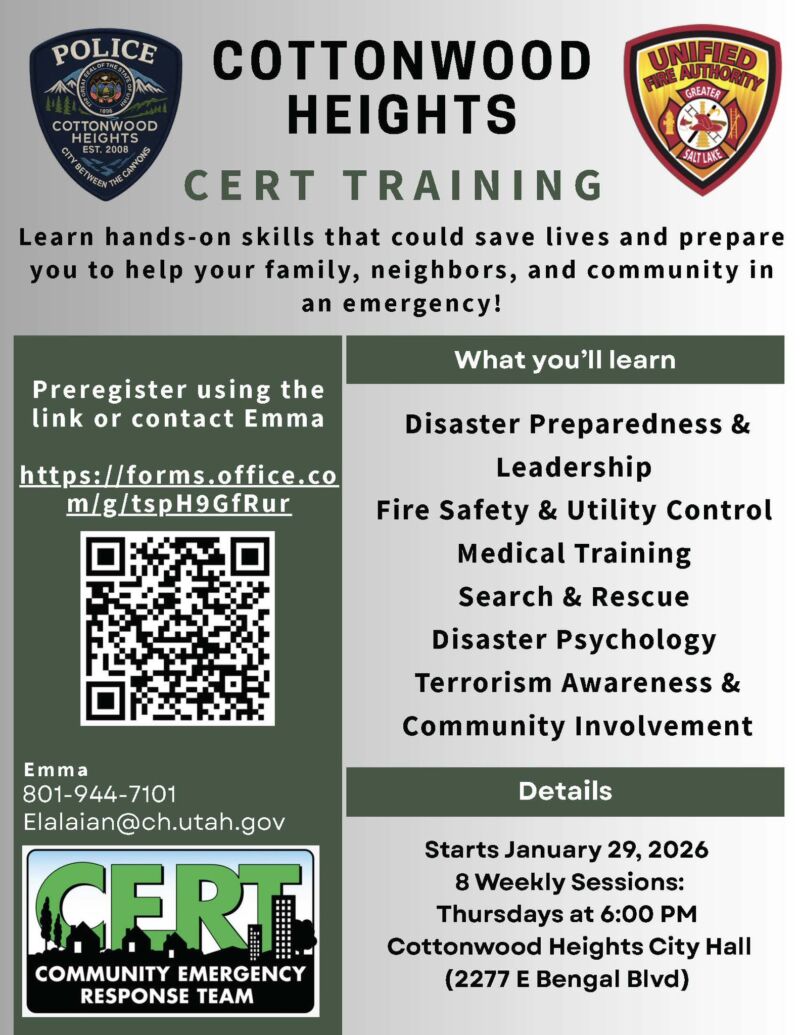 Image for the Tweet beginning: Register for the Cottonwood Heights