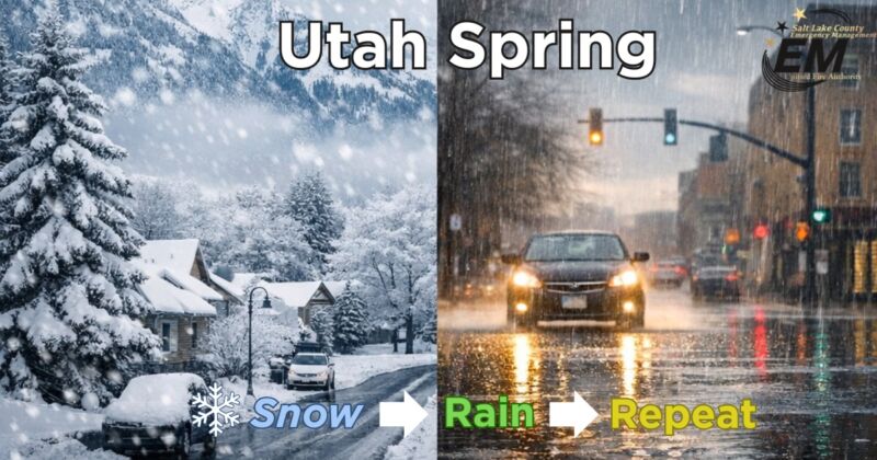 Image for the Tweet beginning: Utah spring = snow, rain,