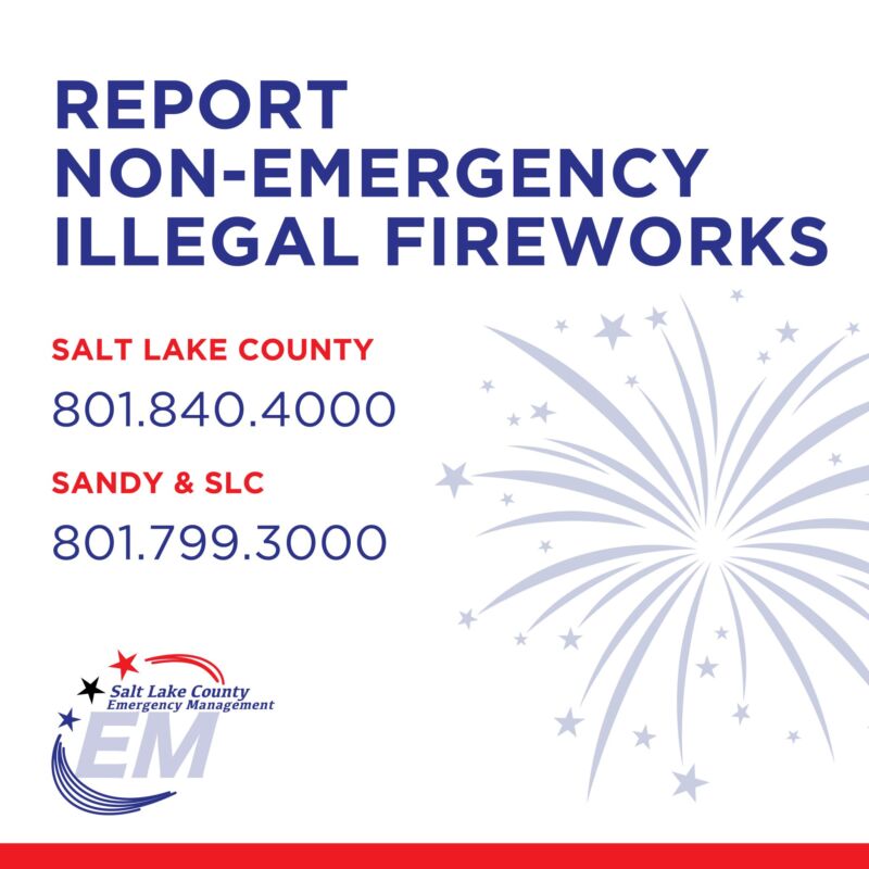 Image for the Tweet beginning: Report non-emergency Illegal fireworks to