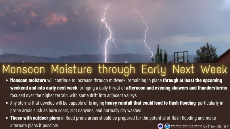 Image for the Tweet beginning: Monsoon moisture will continue to