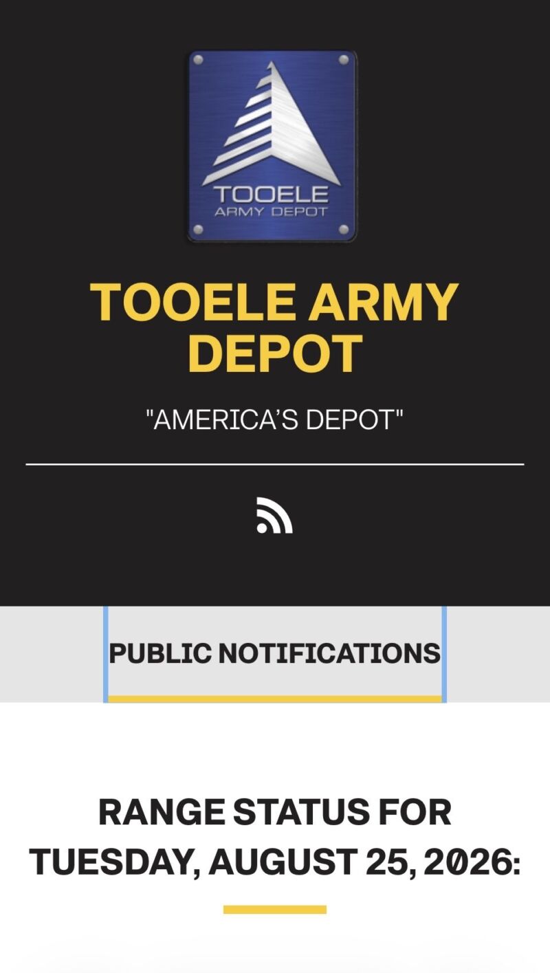 Image for the Tweet beginning: Tooele Army Depot will be