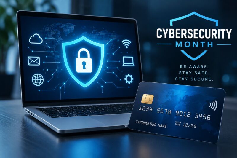 Image for the Tweet beginning: October is Cybersecurity Month 

