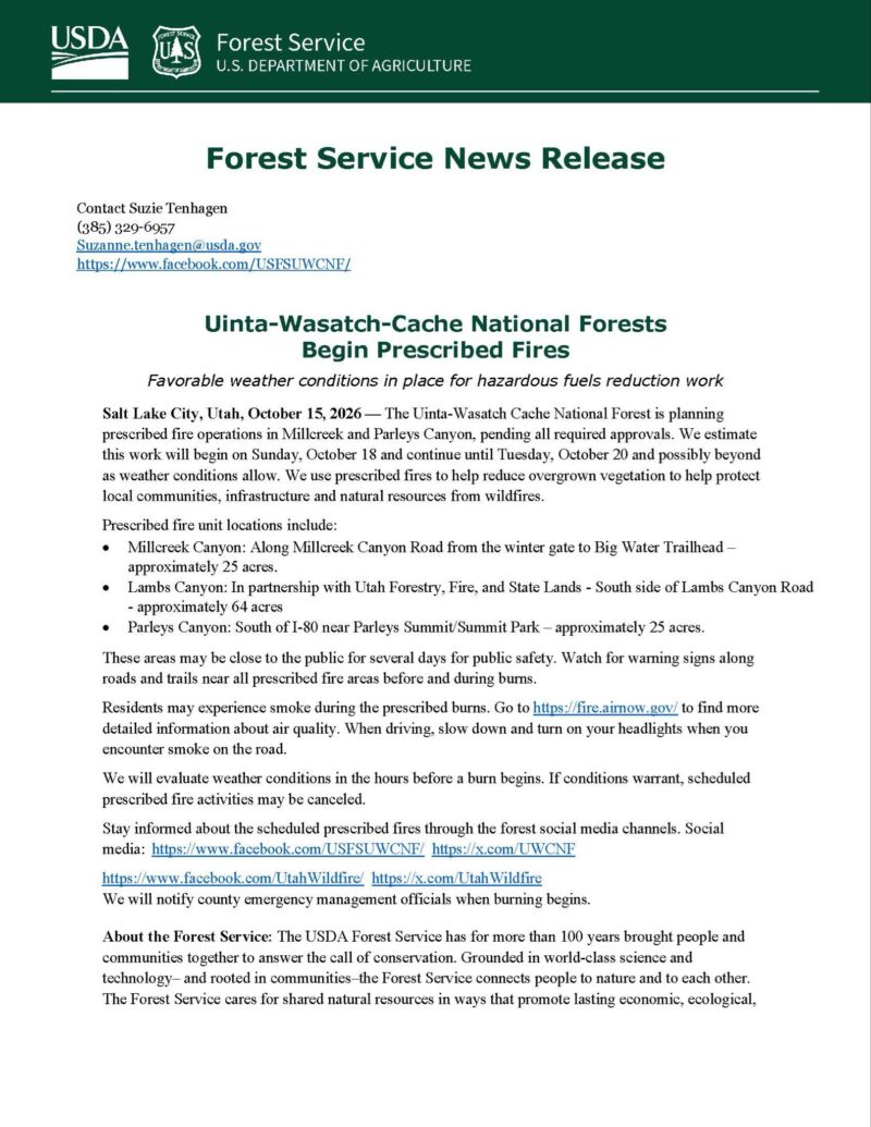 Image for the Tweet beginning: #uwcnf The Uinta-Wasatch-Cache National Forest